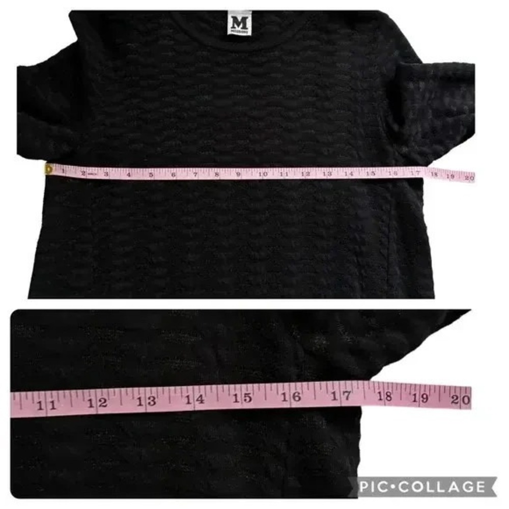 VALENTINO MISSONI BLACK  OPEN STYLE KNIT‎ SHIFT MINI DRESS LONG SLEEVE EU 42 - Picture 8 of 11